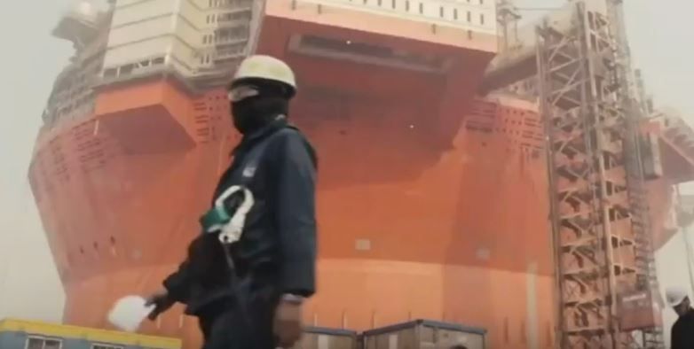 Arbeiterproteste auf Großwerft